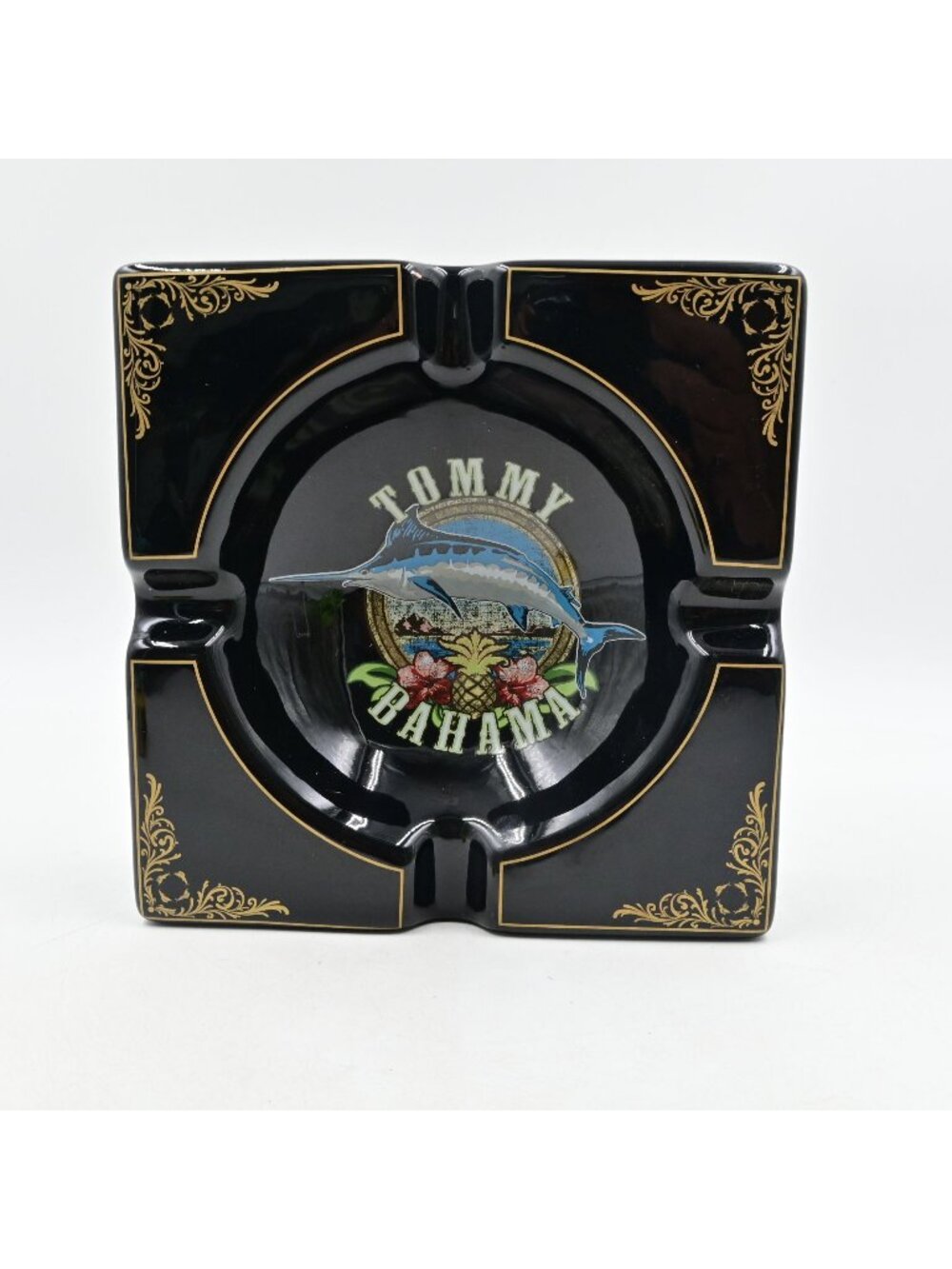 Tommy Bahama Blue Marlin Ceramic Large 4 Cigar Ashtray 2018 Fishing Sailfish